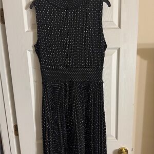 Nanette Lepore Black & White Smocked Print Tank Midi Dress